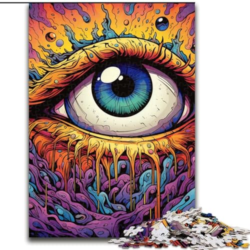 Puzzle mit 1000 Teilen, Psychedelic Eyes, aus Pappe, anspruchsvolles DIY-Denkspiel, perfektes Familienspiel oder dekoratives Geschenk, 1000 Teile(26x38cm) von LiJianXXE