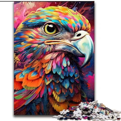 Puzzle mit 1000 Teilen, farbenfrohes Adler-Puzzle aus Holz, anspruchsvolles DIY-Denkspiel, perfektes Familienspiel oder dekoratives Geschenk, 1000 Teile(50x75cm) von LiJianXXE