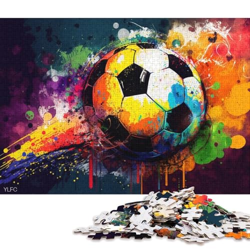 Puzzle mit 1000 Teilen, farbenfrohes Fußball-Puzzle für Erwachsene, anspruchsvolles Kartonpuzzle (Größe 38 * 26 cm) von LiJianXXE