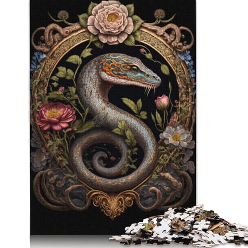 Puzzle mit 1000 Teilen, farbiges Schlangen-Puzzle aus Metall für Kinder, Puzzle aus Pappe, Heimkunstdekor, Größe: 38 x 26 cm von LiJianXXE