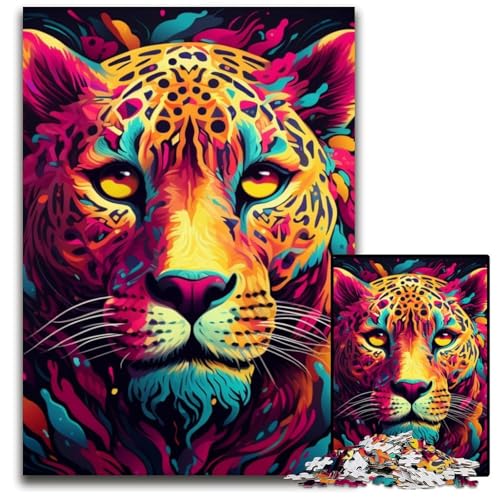 Puzzle mit 1000 Teilen, gelb-rosa Leopard, anspruchsvolle Puzzles, entspannende Unterhaltung, Heimdekoration, 26x38cm/10,23x14,96 Zoll Puzzle mit 1000 Teilen, gelb-rosa Leopard, anspruchsvolle Puzzles, entspannende Unterhaltung, Heimdekoration, 26x38cm/10,23x14,96 Zoll von LiJianXXE