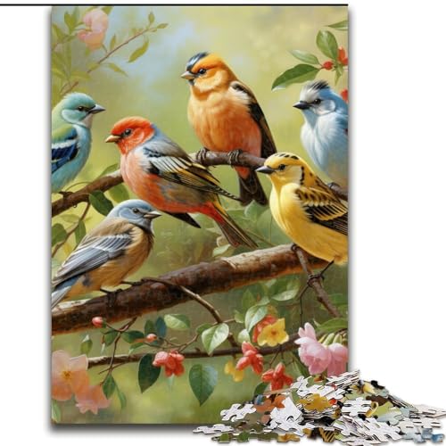 Puzzle mit 1000 Teilen für Erwachsene, Blumen- und Vogel-Puzzle aus Pappe, Geburtstage, Feiertage und als Heimdekoration, 1000 Teile(26x38cm) von LiJianXXE
