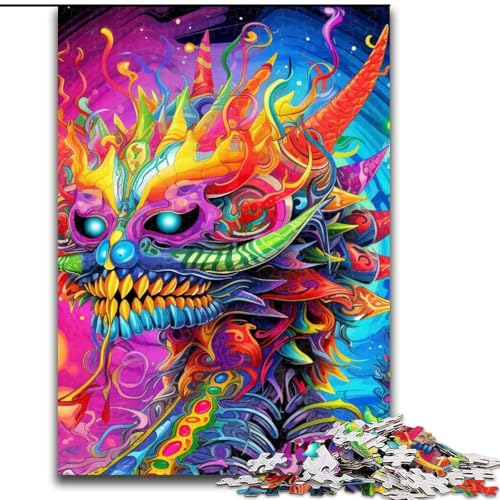 Puzzle mit 1000 Teilen für Erwachsene, Kunst-Puzzle „Fliegende Drachen“, aus Holz, perfekt als Dekoration für Zuhause und Büro, Partys, Geburtstage und Feiertagsgeschenke, 1000 Teile(50x75cm) von LiJianXXE