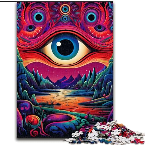 Puzzle mit 1000 Teilen für Erwachsene, Psychedelic Eyes, aus Pappe, perfekt für Teenager und Sammler, ideale Heimdekoration und Reisegeschenk, 1000 Teile(26x38cm) von LiJianXXE