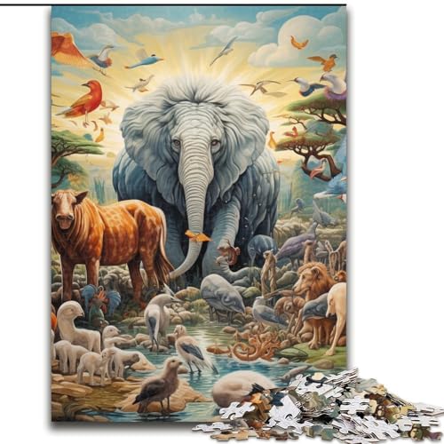 Puzzle mit 1000 Teilen für Erwachsene, afrikanische Tiere, aus Pappe, anspruchsvolles Denkspiel für Teenager, perfekt als Heimdekoration oder Geschenk, 1000 Teile(26x38cm) von LiJianXXE