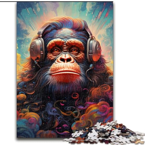 Puzzle mit 1000 Teilen für Erwachsene, buntes Affenpuzzle aus Holz, perfekt für Teenager und Sammler, ideale Heimdekoration und Reisegeschenk, 1000 Teile(50x75cm) von LiJianXXE