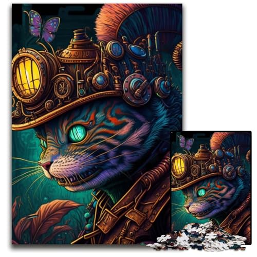 Puzzle mit 1000 Teilen für Erwachsene mit Katze und Helm, aus Karton, anspruchsvolles Denkspiel für Teenager, unterhaltsames interaktives Spiel für die ganze Familie, 26x38cm/10,23x14,96 Zoll Puzzle mit 1000 Teilen für Erwachsene mit Katze und Helm, aus Karton, anspruchsvolles Denkspiel für Teenager, unterhaltsames interaktives Spiel für die ganze Familie, 26x38cm/10,23x14,96 Zoll von LiJianXXE