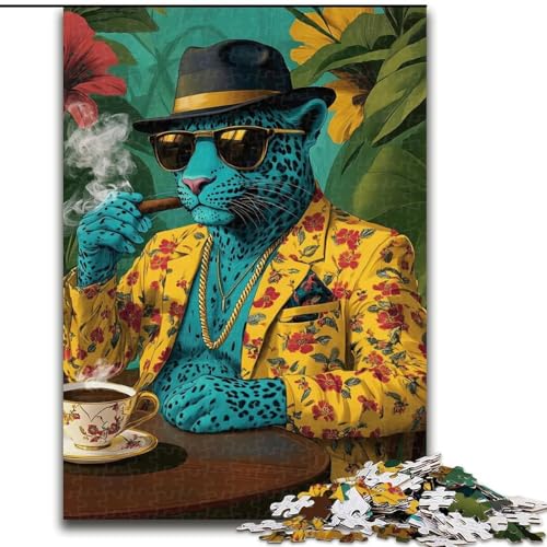 Puzzle mit 1000 Teilen für Teenager, Geschenke für Mode-Leoparden, Familienaktivität, einzigartige Heimdekoration und Geschenke für Kinder ab 14 Jahren (Größe 26x38cm) von LiJianXXE