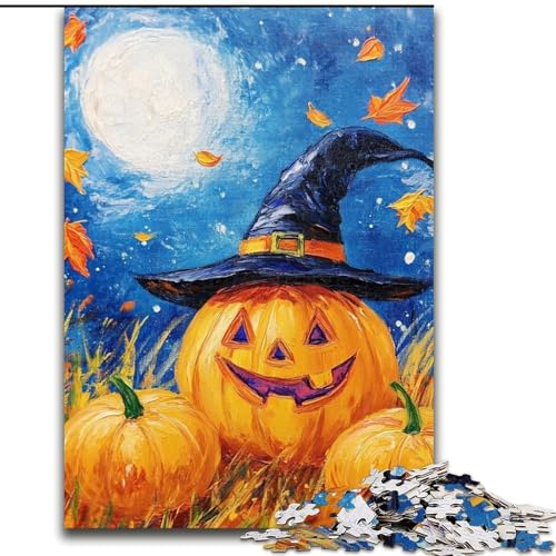 Puzzle mit 1000 Teilen für Teenager, Kürbis-Zauberer, Familienaktivität, einzigartige Heimdekoration und Geschenke für Kinder ab 14 Jahren (Größe 26x38cm) von LiJianXXE