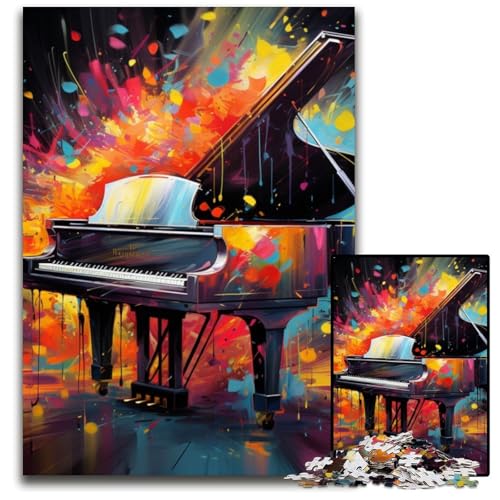 Puzzles 1000 Teile für Erwachsene Klavierpuzzles für Erwachsene Spielgeschenk für Erwachsene Interaktives Familienspiel Gehirnherausforderungsgeschenk 26x38cm/10,23x14,96 Zoll von LiJianXXE