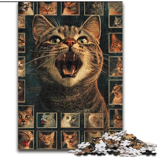 Puzzles für Erwachsene und Jugendliche, 1000-teiliges Puzzle, Katzencollage, Lernspielzeug, einzigartige Geburtstags- und Geschenkideen für Kinder ab 14 Jahren (Größe 50x75cm) von LiJianXXE