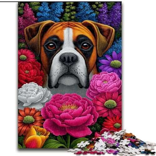 Puzzles für Erwachsene und Jugendliche, 1000-teiliges Puzzle Boxerhund, Lernspielzeug, einzigartige Geburtstags- und Geschenkideen für Kinder ab 14 Jahren (Größe 26x38cm) von LiJianXXE