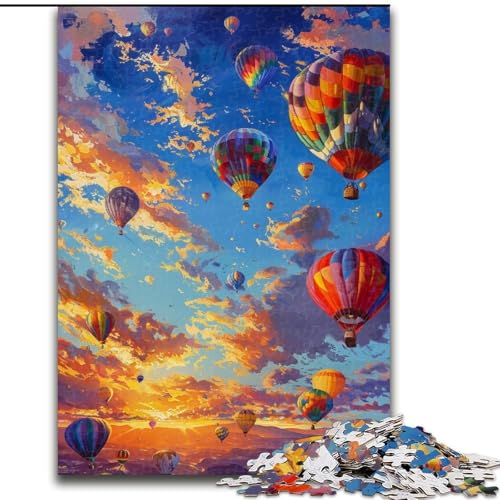 Puzzles für Erwachsene und Jugendliche, Heißluftballon-Ölgemälde, für 14+, anspruchsvolles Spiel als Geschenk für die ganze Familie und Freunde (Größe 50x75cm) von LiJianXXE