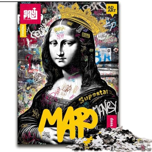 Puzzles für Erwachsene und Jugendliche Mona Lisa ist lustig, für 14+, anspruchsvolles Spiel als Geschenk für die ganze Familie und Freunde (Größe 50x75cm) von LiJianXXE