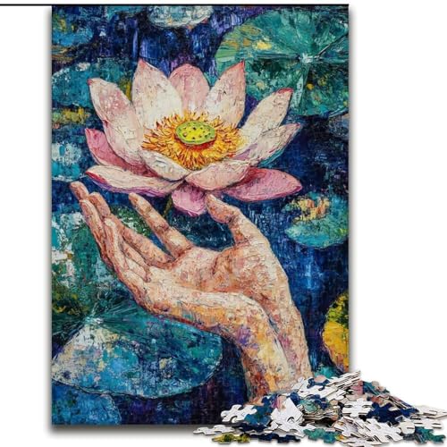 Puzzles für Teenager, 1000 Puzzles, Lotus-Kunst, helfen dem Gehirn, süchtig machendes Spielzeug zu trainieren, um Geduld zu fördern und das Gedächtnis zu verbessern (Größe 26x38cm) von LiJianXXE