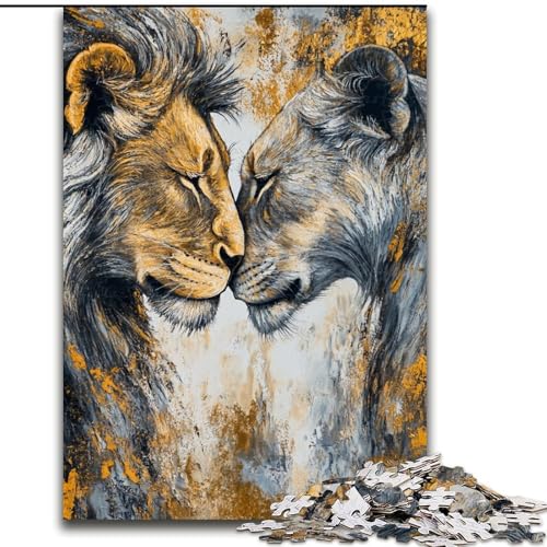 Puzzles für Teenager, 1000-teiliges Puzzle, abstraktes Löwengemälde, Familienunterhaltungsspielzeug, ganze Familie, ab 14 Jahren (Größe 50x75cm) von LiJianXXE