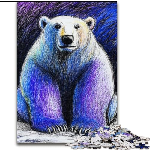 Puzzles für Teenager, 1000-teiliges Puzzle Eisbär, Familienunterhaltungsspielzeug, ganze Familie, ab 14 Jahren (Größe 26x38cm) von LiJianXXE