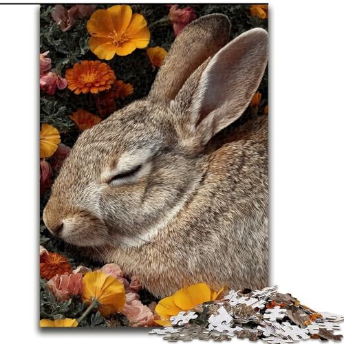 Puzzles für Teenager, 1000-teiliges Puzzle Schlafender Hase, Familienunterhaltungsspielzeug ganze Familie ab 14 Jahren (Größe 26x38cm) von LiJianXXE