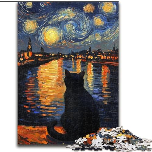 Puzzles für Teenager, 1000-teiliges Puzzle Star Cat, Familienunterhaltungsspielzeug ganze Familie ab 14 Jahren (Größe 26x38cm) von LiJianXXE