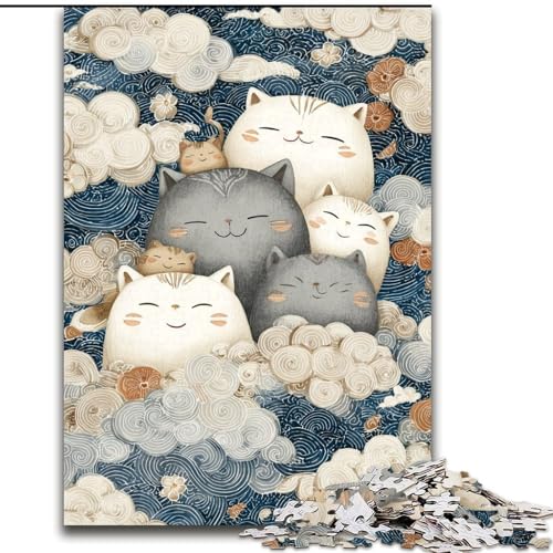 Puzzles für Teenager, 1000-teiliges Puzzle Süße Katze, Familienunterhaltungsspielzeug ganze Familie ab 14 Jahren (Größe 26x38cm) von LiJianXXE