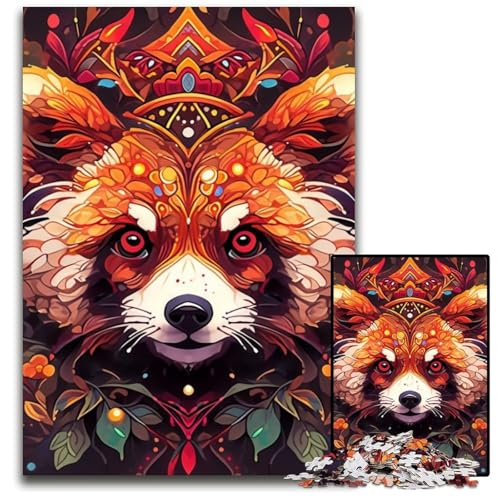 Roter Panda Puzzle 1000 Teile für Erwachsene, Puzzles für Erwachsene, Gehirn-Herausforderung, Teenager und Heimdekoration, 26x38cm/10,23x14,96 Zoll von LiJianXXE