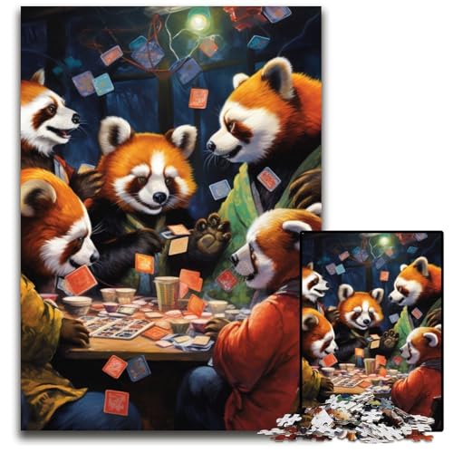 Roter Panda spielt Poker, Puzzle für Erwachsene, 1000-teiliges Puzzle für Erwachsene, anspruchsvolles DIY-Denkspiel für Teenager, 26x38cm/10,23x14,96 Zoll Roter Panda spielt Poker, Puzzle für Erwachsene, 1000-teiliges Puzzle für Erwachsene, anspruchsvolles DIY-Denkspiel für Teenager, 26x38cm/10,23x14,96 Zoll von LiJianXXE