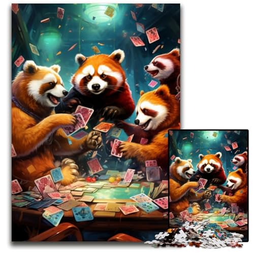Roter Panda spielt Poker,1000-teiliges Puzzle für Erwachsene,schwierige Puzzles für Erwachsene,perfekt für Familienspaß an Weihnachten,Thanksgiving,Geburtstagen und Ostern,26x38cm/10,23x14,96 Zoll Roter Panda spielt Poker,1000-teiliges Puzzle für Erwachsene,schwierige Puzzles für Erwachsene,perfekt für Familienspaß an Weihnachten,Thanksgiving,Geburtstagen und Ostern,26x38cm/10,23x14,96 Zoll von LiJianXXE