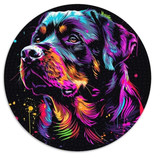 Rottweiler-Puzzle für Erwachsene, 1000-teiliges Papppuzzle für Erwachsene zum Entspannen und Herausfordern, farbenfrohe Heimdekorationskunst, Freunde, 67,5 x 67,5 cm von LiJianXXE