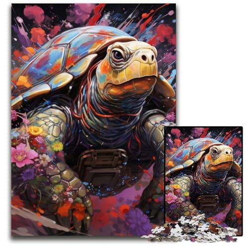 Schildkröten-Puzzle, 1000 Teile, Unmögliches Puzzle für Erwachsene, Entspannende Unterhaltung, Heimdekoration, 26x38cm/10,23x14,96 Zoll von LiJianXXE