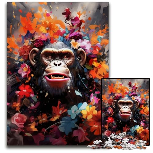 Schimpansen-Puzzle für Erwachsene, 1000 Teile, Kartonpuzzle für Erwachsene, für Teenager und Familienspaß – DIY-Denkspiel, Geschenk, 26x38cm/10,23x14,96 Zoll Schimpansen-Puzzle für Erwachsene, 1000 Teile, Kartonpuzzle für Erwachsene, für Teenager und Familienspaß – DIY-Denkspiel, Geschenk, 26x38cm/10,23x14,96 Zoll von LiJianXXE