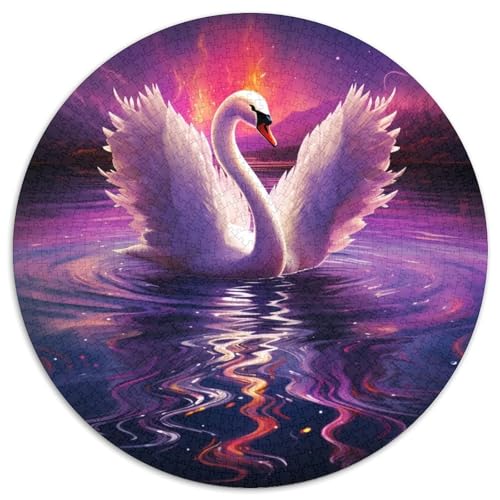 Schwan-Puzzle mit 1000 Teilen, rund, 1000 Teile, anspruchsvolles Denkspiel – entspannendes Spielzeug für Teenager, 67,5 x 67,5 cm Schwan-Puzzle mit 1000 Teilen, rund, 1000 Teile, anspruchsvolles Denkspiel – entspannendes Spielzeug für Teenager, 67,5 x 67,5 cm von LiJianXXE