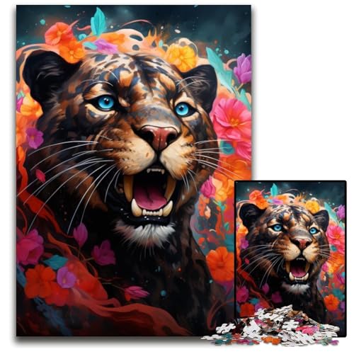 Schwarzes Leoparden-Puzzle für Erwachsene, 1000-teiliges Kartonpuzzle, perfekt für Teenager und Sammler, ideale Heimdekoration und Reisegeschenk, 26x38cm/10,23x14,96 Zoll Schwarzes Leoparden-Puzzle für Erwachsene, 1000-teiliges Kartonpuzzle, perfekt für Teenager und Sammler, ideale Heimdekoration und Reisegeschenk, 26x38cm/10,23x14,96 Zoll von LiJianXXE
