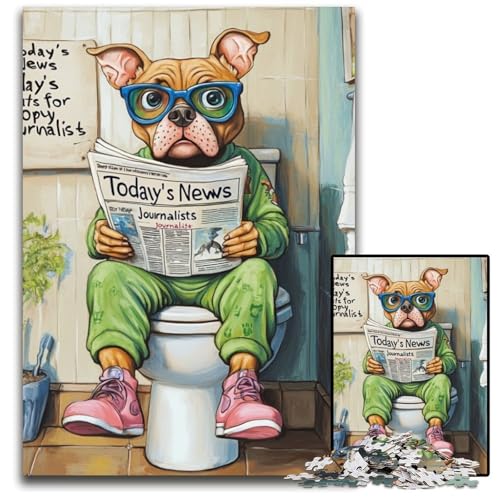 Staffordshire Bull Go Toilet 1000-teiliges Puzzle für Erwachsene. Unmögliches Puzzle für Erwachsene. Anspruchsvolles DIY-Denkspiel,perfektes Familienspiel oder dekoratives Geschenk,10,23x14,96 Zoll Staffordshire Bull Go Toilet 1000-teiliges Puzzle für Erwachsene. Unmögliches Puzzle für Erwachsene. Anspruchsvolles DIY-Denkspiel,perfektes Familienspiel oder dekoratives Geschenk,10,23x14,96 Zoll von LiJianXXE