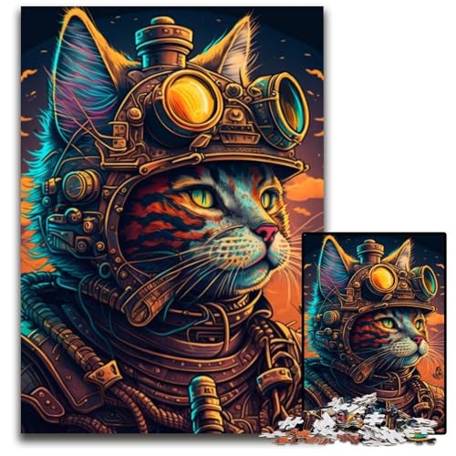Steampunk-Katze, 1000-teiliges Puzzle für Erwachsene, Kartonpuzzle für Erwachsene, für Teenager und Familienspaß – DIY-Denkspiel, Geschenk, 26x38cm/10,23x14,96 Zoll Steampunk-Katze, 1000-teiliges Puzzle für Erwachsene, Kartonpuzzle für Erwachsene, für Teenager und Familienspaß – DIY-Denkspiel, Geschenk, 26x38cm/10,23x14,96 Zoll von LiJianXXE