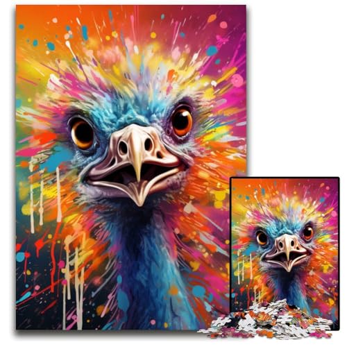 Strauß-Puzzle für Erwachsene, 1000 Teile, Kartonpuzzle für Erwachsene, pädagogisches Denkspiel, künstlerische Heim- und Bürodekoration, ab 14 Jahren, 26x38cm/10,23x14,96 Zoll von LiJianXXE