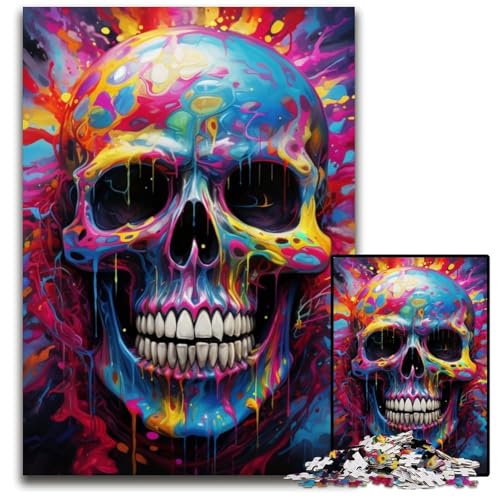 Totenkopf-Puzzle für Erwachsene, 1000 Teile, Kartonpuzzle, pädagogische Aktivität zur Verbesserung kognitiver Fähigkeiten, 26x38cm/10,23x14,96 Zoll von LiJianXXE