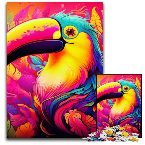 Tukan-Puzzle für Erwachsene, 1000 Holzpuzzles, interaktives Familienspiel, Denksportaufgabe, Lernspielzeug, 50x75cm/19,68x29,52 Zoll von LiJianXXE