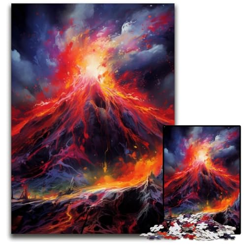 Vulkanausbruch, 1000-teiliges Puzzle, Puzzles für Erwachsene, Heimdekoration, Denksportspiel für Teenager und Familieninteraktion, 26x38cm/10,23x14,96 Zoll von LiJianXXE