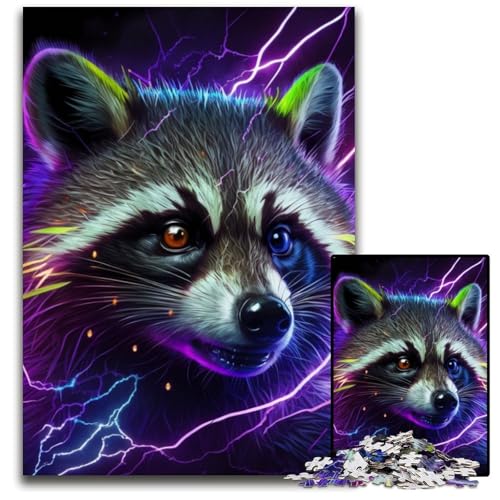 Waschbär-Puzzle für Erwachsene, 1000-teiliges Kartonpuzzle, perfekt für Teenager und Sammler, ideale Heimdekoration und Reisegeschenk, 26x38cm/10,23x14,96 Zoll Waschbär-Puzzle für Erwachsene, 1000-teiliges Kartonpuzzle, perfekt für Teenager und Sammler, ideale Heimdekoration und Reisegeschenk, 26x38cm/10,23x14,96 Zoll von LiJianXXE
