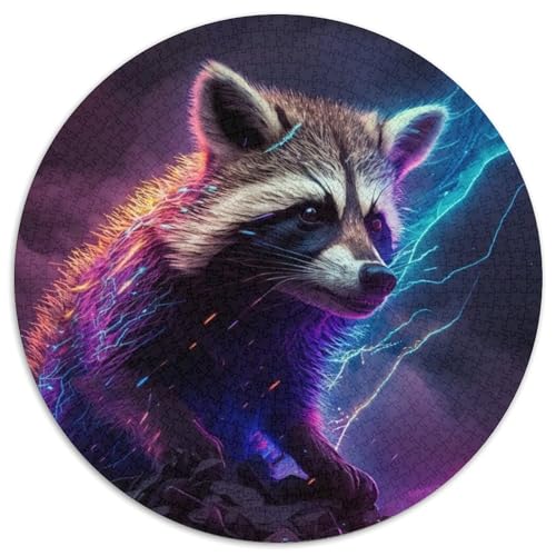 Waschbär-Puzzle mit 1000 Teilen, Geschenke, rundes 1000-teiliges Puzzle für Reiseliebhaber und Paare, anspruchsvolles Spielzeug, 67,5 x 67,5 cm von LiJianXXE