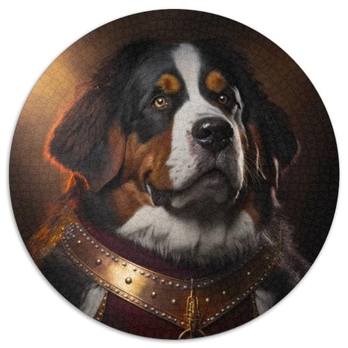 1000-teiliges Puzzle, Fantasiehund, 1000-teiliges rundes Puzzle für Erwachsene, Weihnachten, Halloween, Ostern, Neujahr, 67,5 x 67,5 cm von LiJianXXL