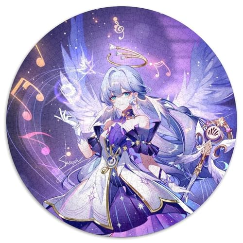 1000-teiliges Puzzle, Genshin Impact, 1000-teiliges rundes Puzzle für Erwachsene, Weihnachten, Halloween, Ostern, Neujahr, 67,5 x 67,5 cm von LiJianXXL