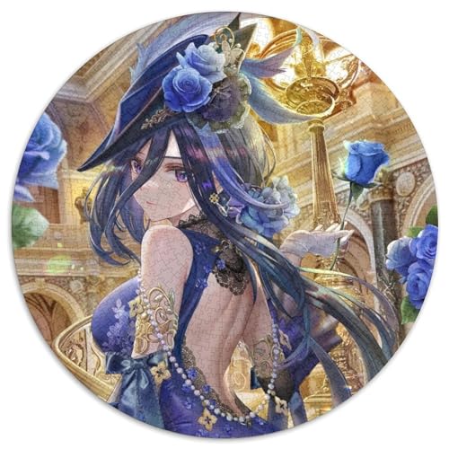 1000-teiliges Puzzle, Genshin Impact, 1000-teiliges rundes Puzzle für Erwachsene, Weihnachten, Halloween, Ostern, Neujahr, 67,5 x 67,5 cm von LiJianXXL