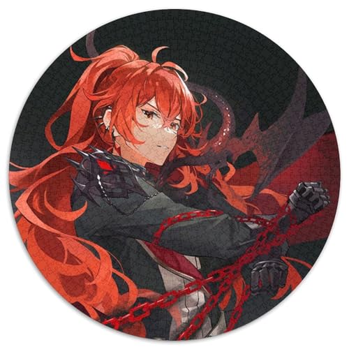 1000-teiliges Puzzle, Genshin Impact Diluc, 1000-teiliges rundes Puzzle für Erwachsene, Weihnachten, Halloween, Ostern, Neujahr, 67,5 x 67,5 cm von LiJianXXL