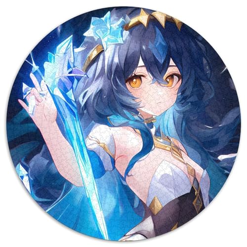 1000-teiliges Puzzle, Genshin Impact Layla, 1000-teiliges rundes Puzzle für Erwachsene, Weihnachten, Halloween, Ostern, Neujahr, 67,5 x 67,5 cm von LiJianXXL
