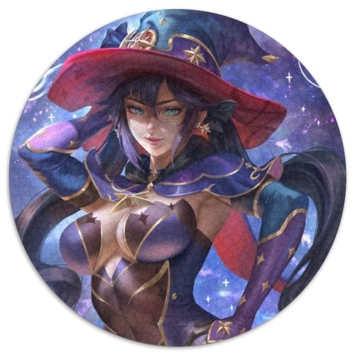 1000-teiliges Puzzle, Genshin Impact Mona, 1000-teiliges rundes Puzzle für Erwachsene, Weihnachten, Halloween, Ostern, Neujahr, 67,5 x 67,5 cm von LiJianXXL
