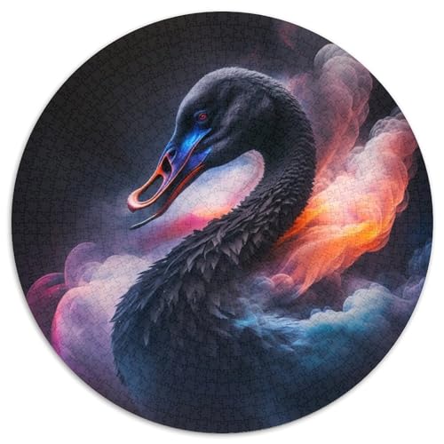 1000-teiliges Puzzle, Schwarzer Schwanennebel, 1000-teiliges rundes Puzzle für Erwachsene, Weihnachten, Halloween, Ostern, Neujahr, 67,5 x 67,5 cm von LiJianXXL