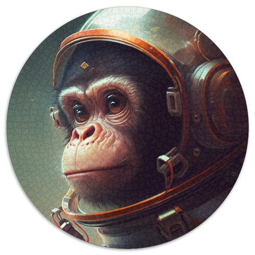 1000-teiliges Puzzle, Weltraum-Astronauten-AFFE, rundes Puzzle 1000 Teile für Erwachsene, interaktives Familienspiel, Gehirn-Herausforderung, Lernspielzeug, 67,5 x 67,5 cm 1000-teiliges Puzzle, Weltraum-Astronauten-AFFE, rundes Puzzle 1000 Teile für Erwachsene, interaktives Familienspiel, Gehirn-Herausforderung, Lernspielzeug, 67,5 x 67,5 cm von LiJianXXL