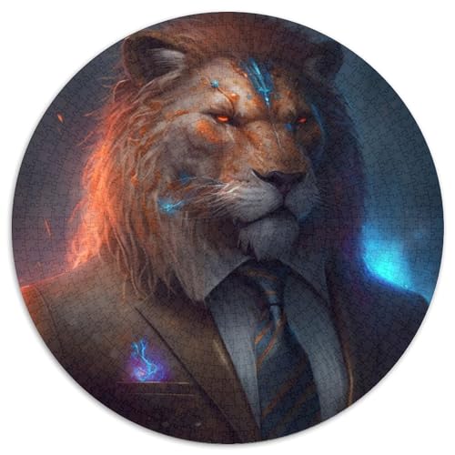 1000-teiliges Puzzle Boss Lion, 1000-teiliges, rundes Puzzle für Erwachsene zur Heimdekoration, als Gehirntraining, 67,5 x 67,5 cm 1000-teiliges Puzzle Boss Lion, 1000-teiliges, rundes Puzzle für Erwachsene zur Heimdekoration, als Gehirntraining, 67,5 x 67,5 cm von LiJianXXL