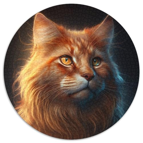 1000-teiliges Puzzle Fantasy Cat, rund, 1000 Teile, für Erwachsene, interaktives Familienspiel, Denksportaufgabe, Lernspielzeug, 67,5 x 67,5 cm 1000-teiliges Puzzle Fantasy Cat, rund, 1000 Teile, für Erwachsene, interaktives Familienspiel, Denksportaufgabe, Lernspielzeug, 67,5 x 67,5 cm von LiJianXXL